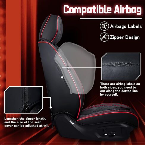 Car Seat Covers for Mercedes-Benz Sprinter 2010-2016,Compatible Airbag,Non-Slip,Durable Seat Cover,All Season Sports Fashion Leather Seat Cover(2 Seats, Black) in Kuwait