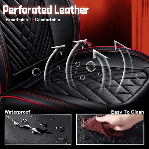 Car Seat Covers for Mercedes-Benz Sprinter 2010-2016,Compatible Airbag,Non-Slip,Durable Seat Cover,All Season Sports Fashion Leather Seat Cover(2 Seats, Black) in Kuwait