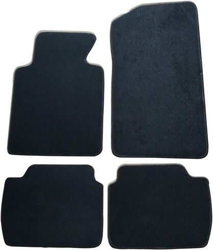 Floor Mats Compatible with BMW E46 3-Series 1999-2005, M3 Coupe 2001-2006, Premium Quality Front & Rear Factory Floor Mat M Color Stripe by IKON MOTORSPORTS in Saudi Arabia