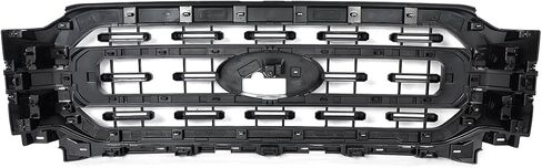 إطار Chrome+الشبكة الأمامية السوداء غير اللامعة تناسب 2021-2023 Ford F150 XLT Style Pumper Grill Reply for ML3Z-8200-AA ، ML3Z-8200-CA in Kuwait