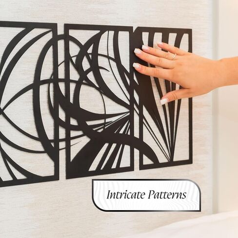 Murallz Metal Wall Art Set of 3 - Modern Design Frames for Home and Office Décor - Perfect for Living Room, Bedroom, Kitchen, Bathroom, and More - Ready to Hang Decorative Wall Accents in Saudi Arabia