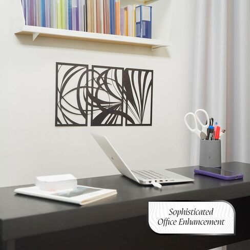 Murallz Metal Wall Art Set of 3 - Modern Design Frames for Home and Office Décor - Perfect for Living Room, Bedroom, Kitchen, Bathroom, and More - Ready to Hang Decorative Wall Accents in Saudi Arabia