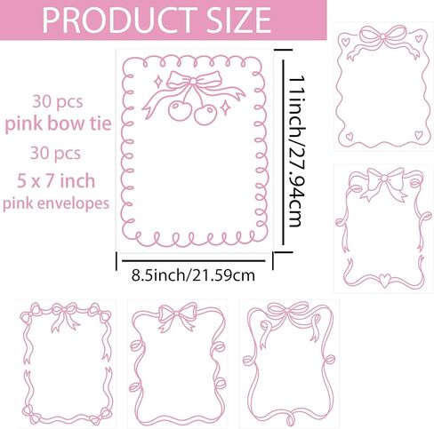 48 Pcs Valentine's Day Stationery Letter Sweet Pink Love Heart Letter Writing Paper - 8.5 x 11 Inch Pink Letter Writing Paper Set for Valentine's Day,Wedding,Anniversary & Crafting 4 Designs (Pink) in Saudi Arabia