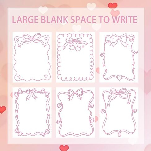48 Pcs Valentine's Day Stationery Letter Sweet Pink Love Heart Letter Writing Paper - 8.5 x 11 Inch Pink Letter Writing Paper Set for Valentine's Day,Wedding,Anniversary & Crafting 4 Designs (Pink) in Saudi Arabia