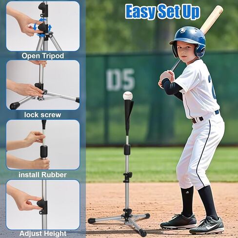Storgem Baseball و Softball Tee ، Tee Batting ، Tees للبيسبول للضرب ، حامل التدريب على الكرة ، تعديل الارتفاع السهل in Kuwait