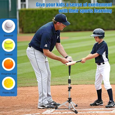 Storgem Baseball و Softball Tee ، Tee Batting ، Tees للبيسبول للضرب ، حامل التدريب على الكرة ، تعديل الارتفاع السهل in Kuwait