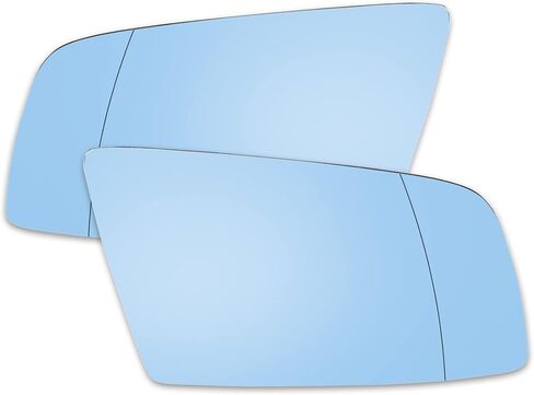X AUTOHAUX Pair Car Rearview Mirror Glass with Backing Plate Blue Heated Left Right for BMW 550i 525i 528i in Saudi Arabia