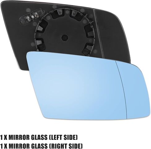 X AUTOHAUX Pair Car Rearview Mirror Glass with Backing Plate Blue Heated Left Right for BMW 550i 525i 528i in Saudi Arabia