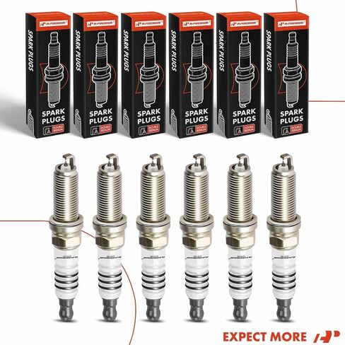 A-Premium Double Iridium Spark Plugs Compatible with Hyundai Genesis 2009 2010 2011, 3.8L, Pack of 6 in Saudi Arabia