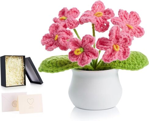 Zhiyuxi Crochet Flowers Flowers Higds Tradient Blue Frise Me Not Flower Gift for Birthday of Teacher Day Day Taversary Flower Theknited Flower in Kuwait