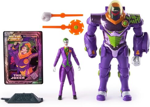 DC Comics ، Force Force Metal Force Batman Figure ، 6 بوصة مع شخصية مصغرة بحجم 4 بوصات ، بدلة مدمجة وذلة دروع ، ألعاب Super Hero Kids للبنين والبنات 4 وما فوق in Kuwait