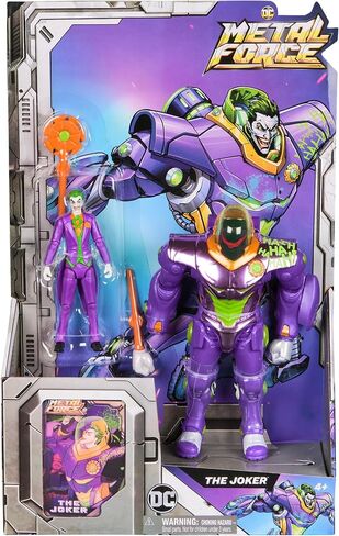 DC Comics ، Force Force Metal Force Batman Figure ، 6 بوصة مع شخصية مصغرة بحجم 4 بوصات ، بدلة مدمجة وذلة دروع ، ألعاب Super Hero Kids للبنين والبنات 4 وما فوق in Kuwait
