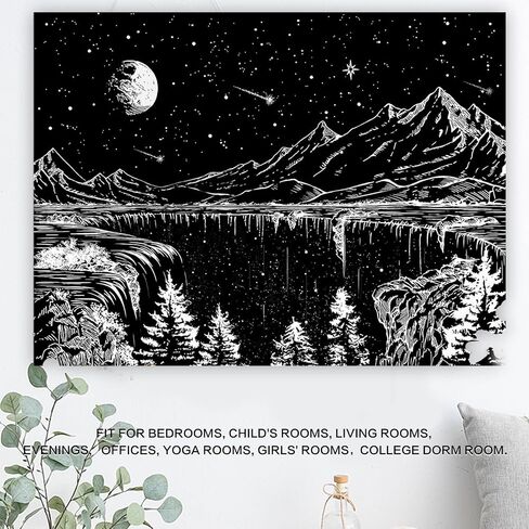 Tinunata Blacklight Tree of Life Tapestry UV Tapestry Waterfall Tapester in Kuwait