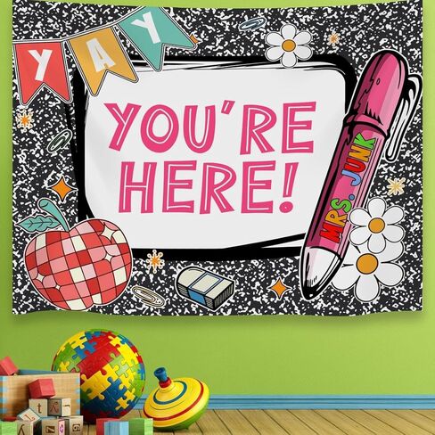 تكوين Notebook Classroom Tapestry ، مرحبًا بك في تكوين دفتر دفتر لافتة الفصول الدراسية للزخارف ، فئة الترسيخ الفنية للمعلمين الفنيين في المدرسة الثانوية التعليم in Kuwait