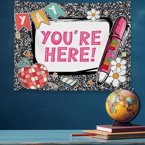 تكوين Notebook Classroom Tapestry ، مرحبًا بك في تكوين دفتر دفتر لافتة الفصول الدراسية للزخارف ، فئة الترسيخ الفنية للمعلمين الفنيين في المدرسة الثانوية التعليم in Kuwait