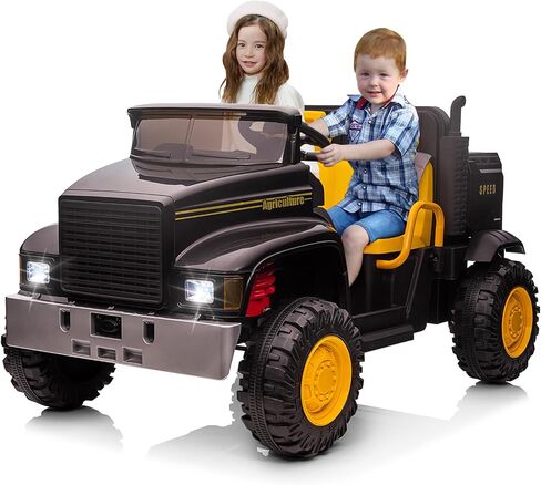 24V Ride On Car with Remote Control, Electric Utv Electric Car for Kids with Dump Bed, 24V Kids Electric Car, 4WD Power 4x200W Motors, 4xSpring Suspension, 3 Speeds, 2 Seater, Blue in Saudi Arabia
