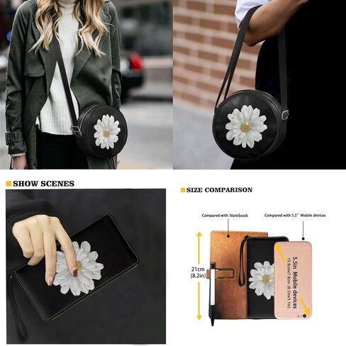 محفظة الدائرة للنساء الفتيات ، حقيبة Crossbody Round Round مع محفظة PU للعمل الحزبي in Kuwait