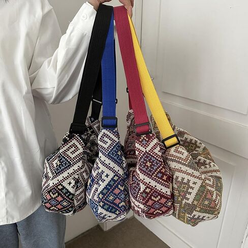 eylun نساء corduroy crossbody حقيبة صغيرة حقيبة الكتف حقيبة يد قابلة للتعديل مصغرة الهلال in Saudi Arabia