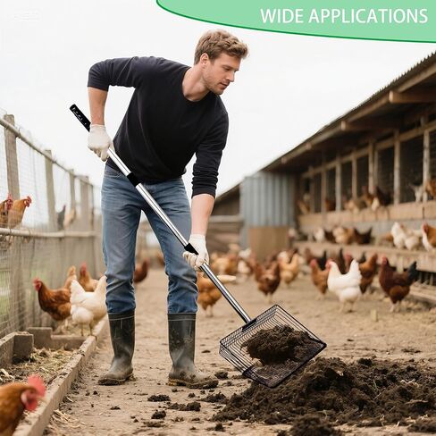 Chicken Poop Scooper - 54'' Metal Chicken Litter Scoop with Long Handle for Coop in Saudi Arabia