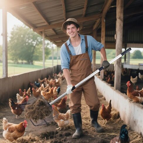 Chicken Poop Scooper - 54'' Metal Chicken Litter Scoop with Long Handle for Coop in Saudi Arabia