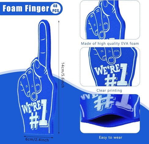48 Pieces Mini Foam Fingers 5.6 Inch Foam Hand Cheerleading Foam Fingers for Sports Cheer School Spirit Craft Foam Fingers for Sports Events Games Party Supplies (Red, We're #1) in Saudi Arabia