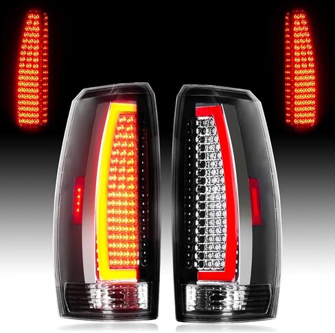LED Tail Lights Assembly Compatible with Chevy Avalanche 2007-2013, Rear Brake Lamp Taillights Set, Black Housing Smoked Lens in Saudi Arabia