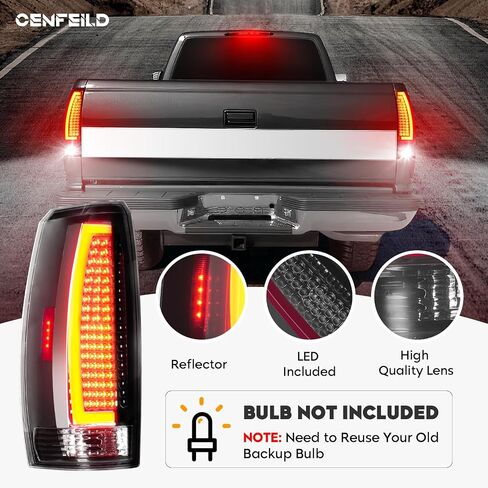 LED Tail Lights Assembly Compatible with Chevy Avalanche 2007-2013, Rear Brake Lamp Taillights Set, Black Housing Smoked Lens in Saudi Arabia