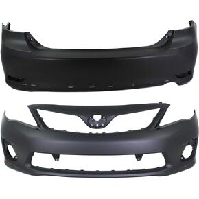 Garage-Pro Bumper Cover SET Compatible with Toyota Corolla 2011-2013 North America Built Vehicle Primed Front and Rear in Kuwait