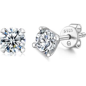 Moissanite Stud Earrings Rhodium Plated 925 Sterling Silver Earrings Moissanite Jewelry Gifts for Women Men in Saudi Arabia