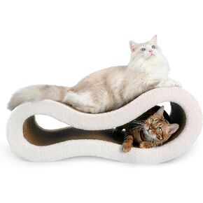 Cloud Lounge Cat Scratching Pad, Reversible Scratch Board with Natural Curves for Freestyle Scratching & Ergonomic Support, Extra Wide Cat Bed for Large Cats, Premium Cardboard & Cozy Fabric in Kuwait