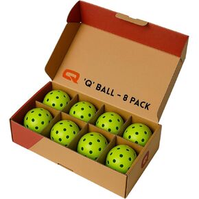 8 Pack Qranc ‘Q’ Ball Pickleball Balls for Outdoor and Indoor Play, USA Pickleball (USAPA) Approved, 40 Holes, Neon in Saudi Arabia
