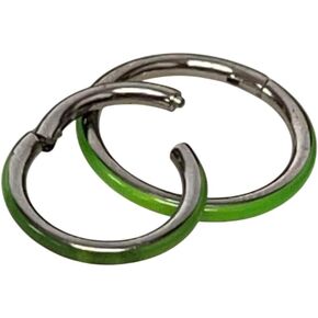 1 Piece Unique Titanium Glow in the Dark Outer Edge Hinged Segment Ring - Septum Hoop Helix Daith - 16g - Body Jewelry in Kuwait