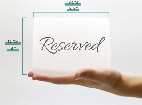 20 Pack Modern Reserved Table Sign With Name Line - Reserved Signs For Wedding - White Reserved Signs - Wedding Accessories - Tent Cards For Reserving Seats & Places - Place Cards for Party, Event in Kuwait