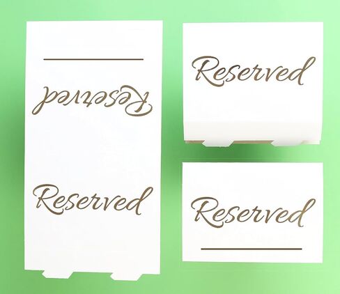 20 Pack Modern Reserved Table Sign With Name Line - Reserved Signs For Wedding - White Reserved Signs - Wedding Accessories - Tent Cards For Reserving Seats & Places - Place Cards for Party, Event in Kuwait