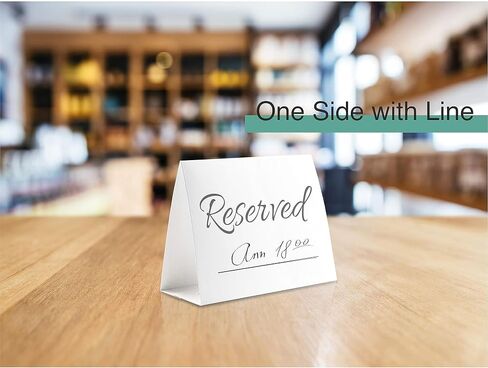 20 Pack Modern Reserved Table Sign With Name Line - Reserved Signs For Wedding - White Reserved Signs - Wedding Accessories - Tent Cards For Reserving Seats & Places - Place Cards for Party, Event in Kuwait