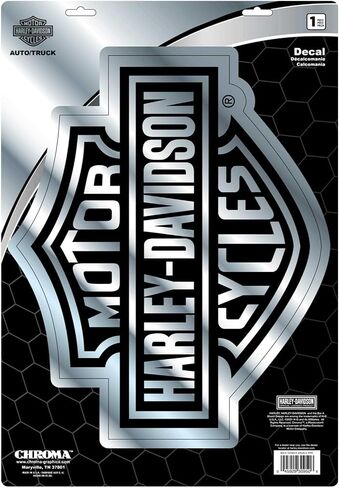 Harley-Davidson Chrome Bar & Shield Logo Large Decal - Silver - 12.5" x 18" in Saudi Arabia