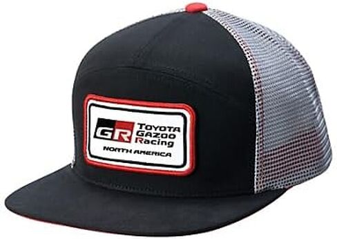 Toyota GR Racing Trucker Hat, 7-Panel Snapback Cap, Black/Gray/Red, Mesh Back, (GR122800) in Saudi Arabia