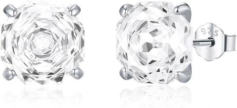 S925 Sterling Silver Rose Cut CZ Stud Earrings for Women – Dainty & Romantic Minimalist Jewelry in Saudi Arabia