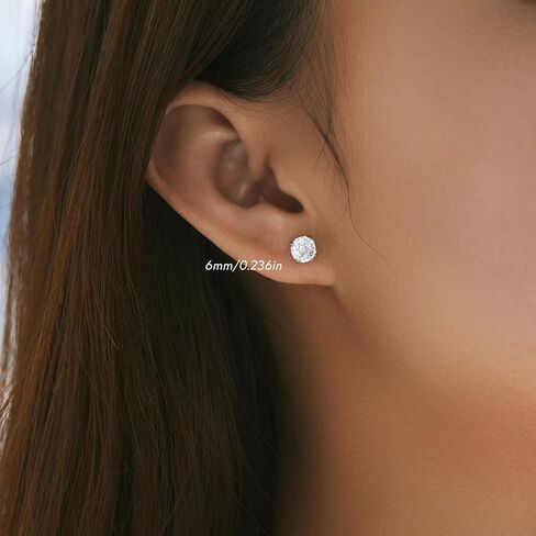 S925 Sterling Silver Rose Cut CZ Stud Earrings for Women – Dainty & Romantic Minimalist Jewelry in Saudi Arabia