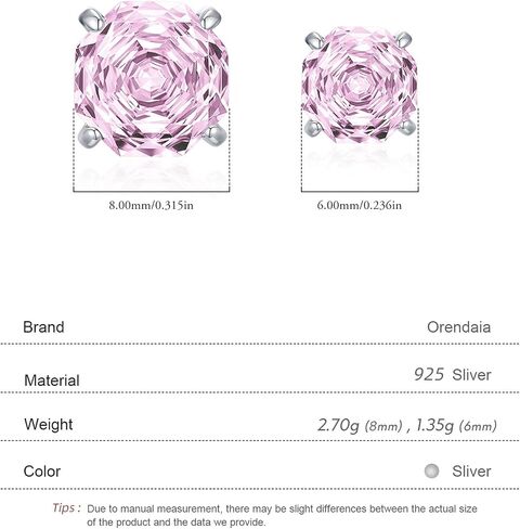 S925 Sterling Silver Rose Cut CZ Stud Earrings for Women – Dainty & Romantic Minimalist Jewelry in Saudi Arabia