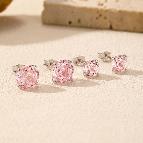 S925 Sterling Silver Rose Cut CZ Stud Earrings for Women – Dainty & Romantic Minimalist Jewelry in Saudi Arabia