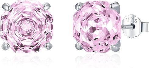 S925 Sterling Silver Rose Cut CZ Stud Earrings for Women – Dainty & Romantic Minimalist Jewelry in Saudi Arabia