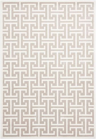 Abani Contemporary 3D Beige & White Modern Greek Key Pattern Area Rug - Geometric Meander 5'3" x 7'6" Arto Collection Neutral Rug Rugs in Kuwait