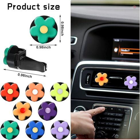 Frienda 8 Pieces Daisy Flower Air Freshener Cute Flower Car Clips Air Vent Clip Car Accessories Interior Decor for Women Girls Charm Colorful Air Vent Decorations(Vibrant Colors) in Saudi Arabia