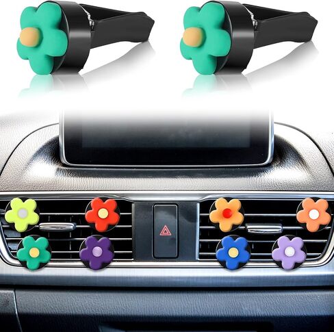 Frienda 8 Pieces Daisy Flower Air Freshener Cute Flower Car Clips Air Vent Clip Car Accessories Interior Decor for Women Girls Charm Colorful Air Vent Decorations(Vibrant Colors) in Saudi Arabia