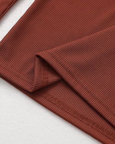 Hotfiary Girls 2 قطعة ملابس نفخة قمم قمم متماسكة مضلعة وملابس ملابس عريضة الساق in Kuwait