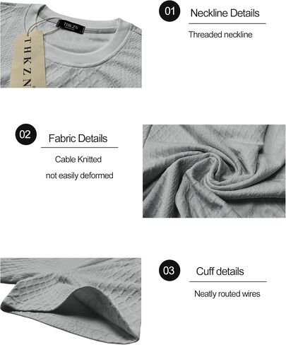 Mens Knit Short Sleeve T Shirts Casual Crewneck Solid Color Shirt Summer Cable Knitted Stretch Pullover Tees in Saudi Arabia