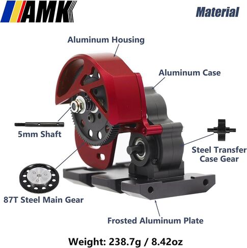 AMK Aluminium 1/10 Scale Transmission SCX10 II علبة التروس مع لوحة التزلج ل RC Crawler AX10 SMT10 VANQUISH VS4-10 SCX10 ترقيات (أرجوانية) in Kuwait