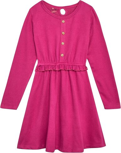 dELiA*s Girls Dress - Cute Long Sleeve Easter Dress for Girls with Matching Scrunchie for Church or Casual Wear (Sizes 7-16) in Kuwait