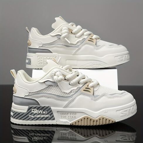 Men's Fashion Sneakers Casual Sports Shoes, All-Season Low Top Lace-Up for Daily Wear in Kuwait